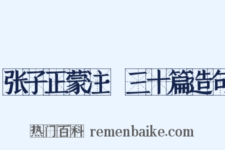 张子正蒙注·三十篇造句是什么意思的图片